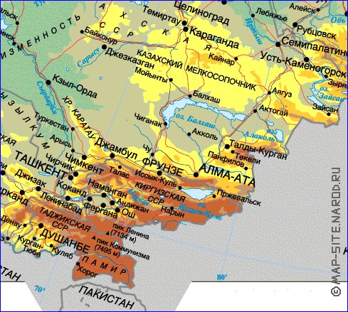 Fisica mapa de Russia