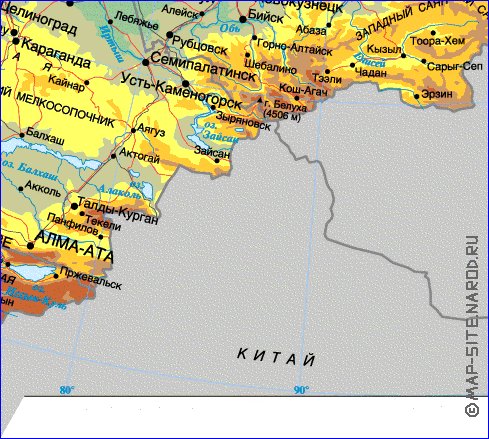 Fisica mapa de Russia