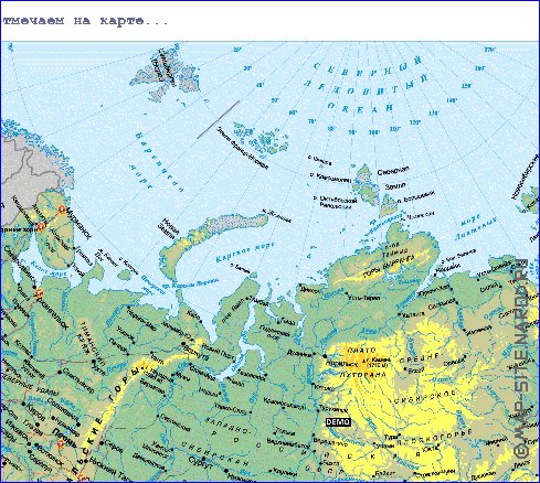 Fisica mapa de Russia