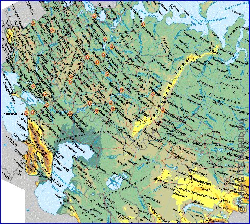 Fisica mapa de Russia