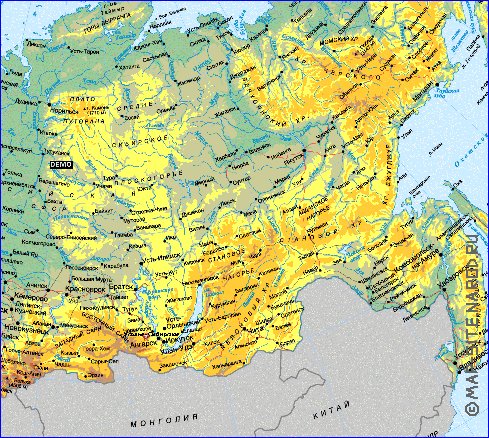 Fisica mapa de Russia