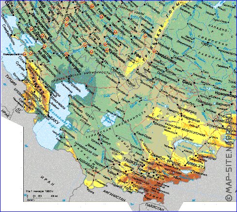 Fisica mapa de Russia