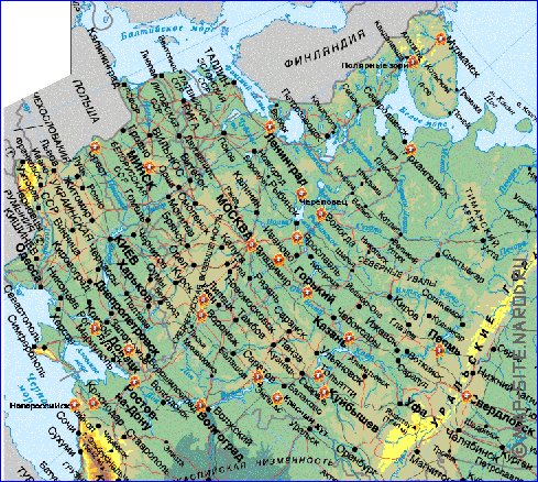 Fisica mapa de Russia