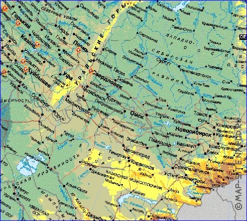 Fisica mapa de Russia