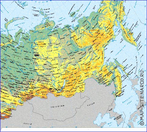 Fisica mapa de Russia