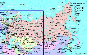 mapa de Russia em frances