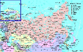 mapa de Russia em frances