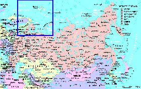 mapa de Russia em frances