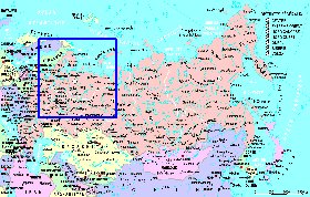 mapa de Russia em frances