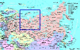 mapa de Russia em frances