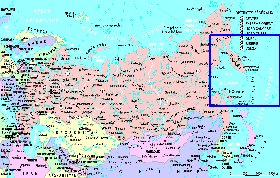 mapa de Russia em frances