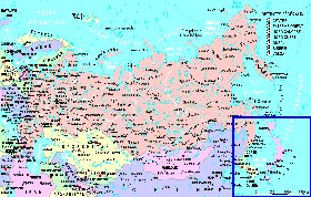 mapa de Russia em frances