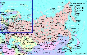 mapa de Russia em frances