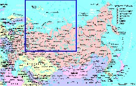 mapa de Russia em frances