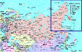 mapa de Russia em frances