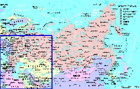 mapa de Russia em frances