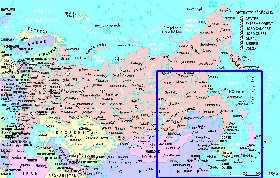 mapa de Russia em frances