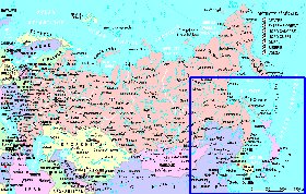 mapa de Russia em frances