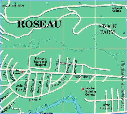 mapa de Roseau
