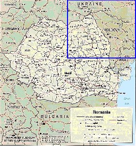 Administratives carte de Roumanie en anglais