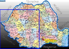 Administrativa mapa de Romenia