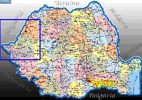 Administrativa mapa de Romenia