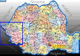 Administratives carte de Roumanie