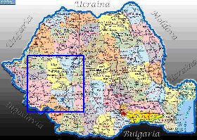 Administratives carte de Roumanie