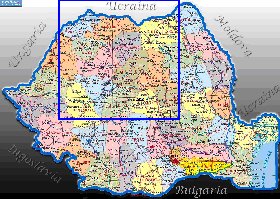 Administrativa mapa de Romenia