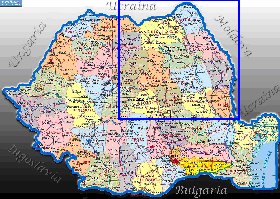 Administrativa mapa de Romenia