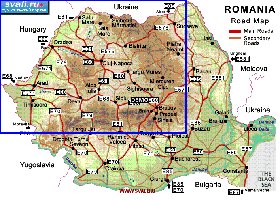 mapa de de estradas Romenia em ingles