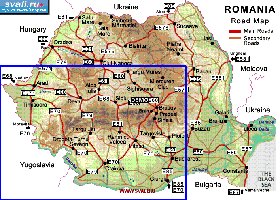 mapa de de estradas Romenia em ingles