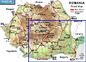 mapa de de estradas Romenia em ingles