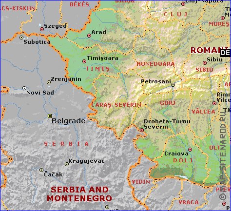 carte de Roumanie en anglais