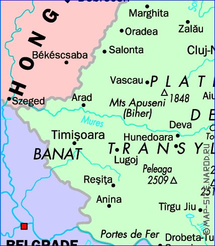 mapa de Romenia em frances