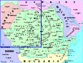 mapa de Romenia em frances