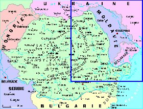 mapa de Romenia em frances