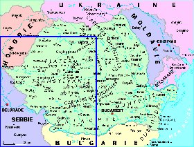 mapa de Romenia em frances